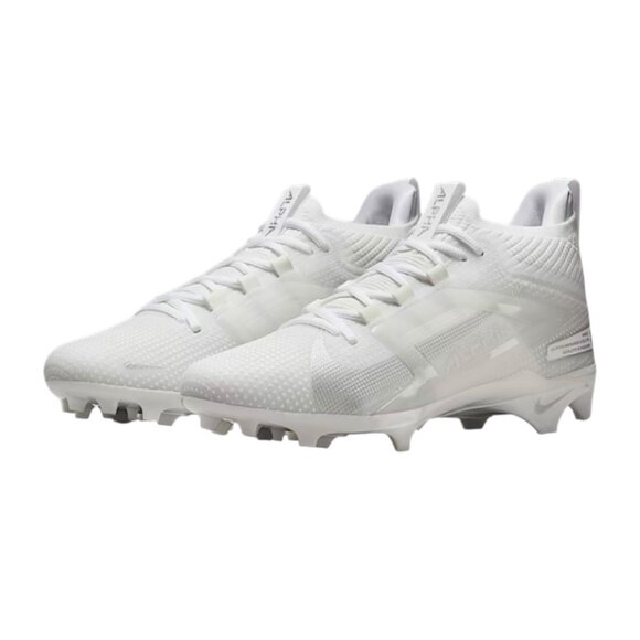Nike Alpha Menace 4 Elite White Metallic Silver Mens Football Cleats $220 NEW main image 7